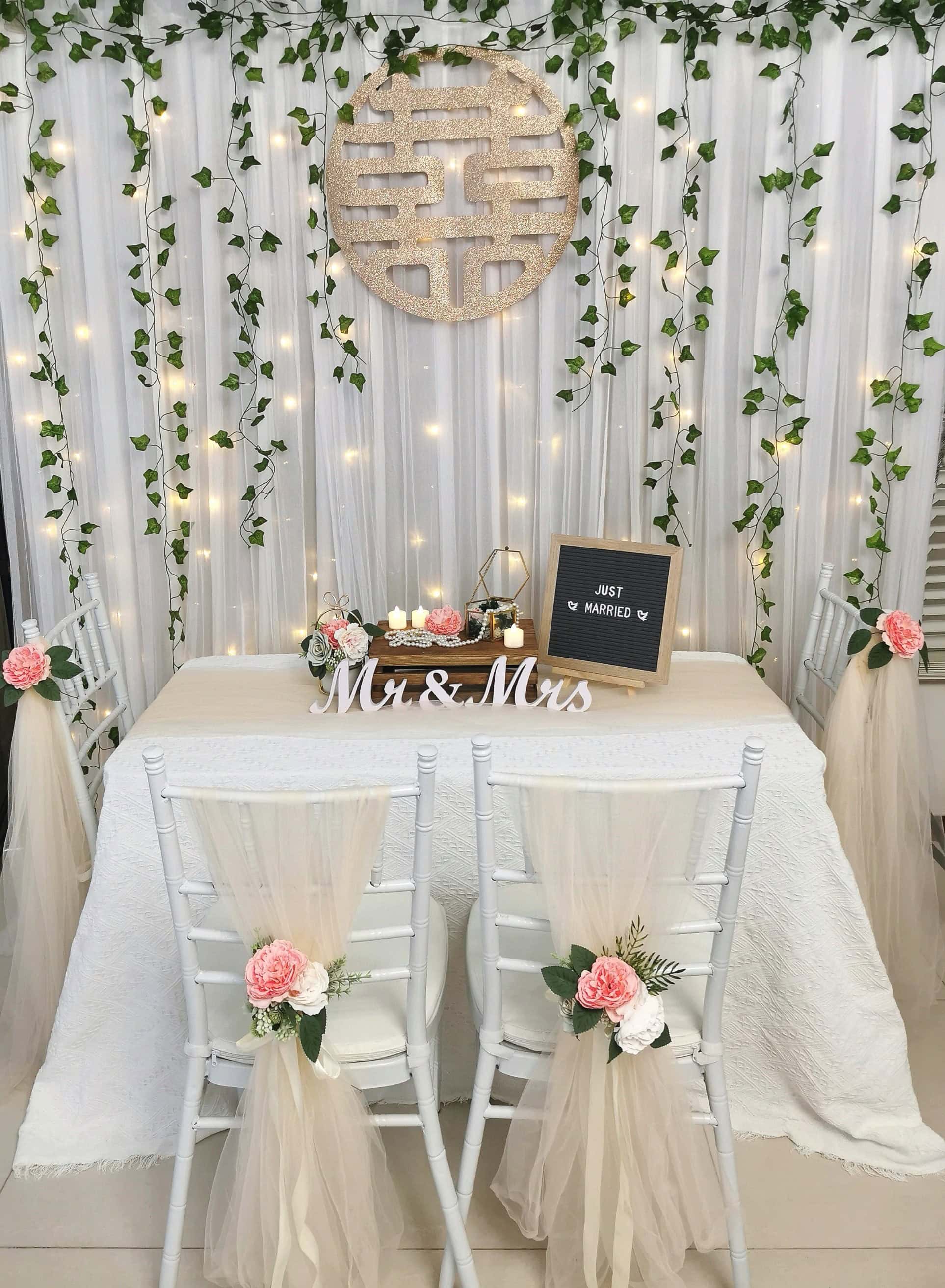 ROM backdrop and table chair décor (design 2)