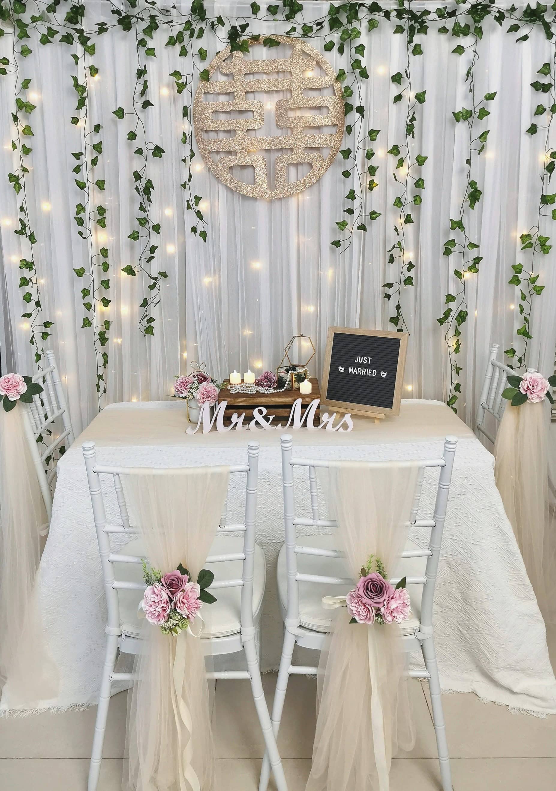 ROM backdrop and table chair décor (design 3)