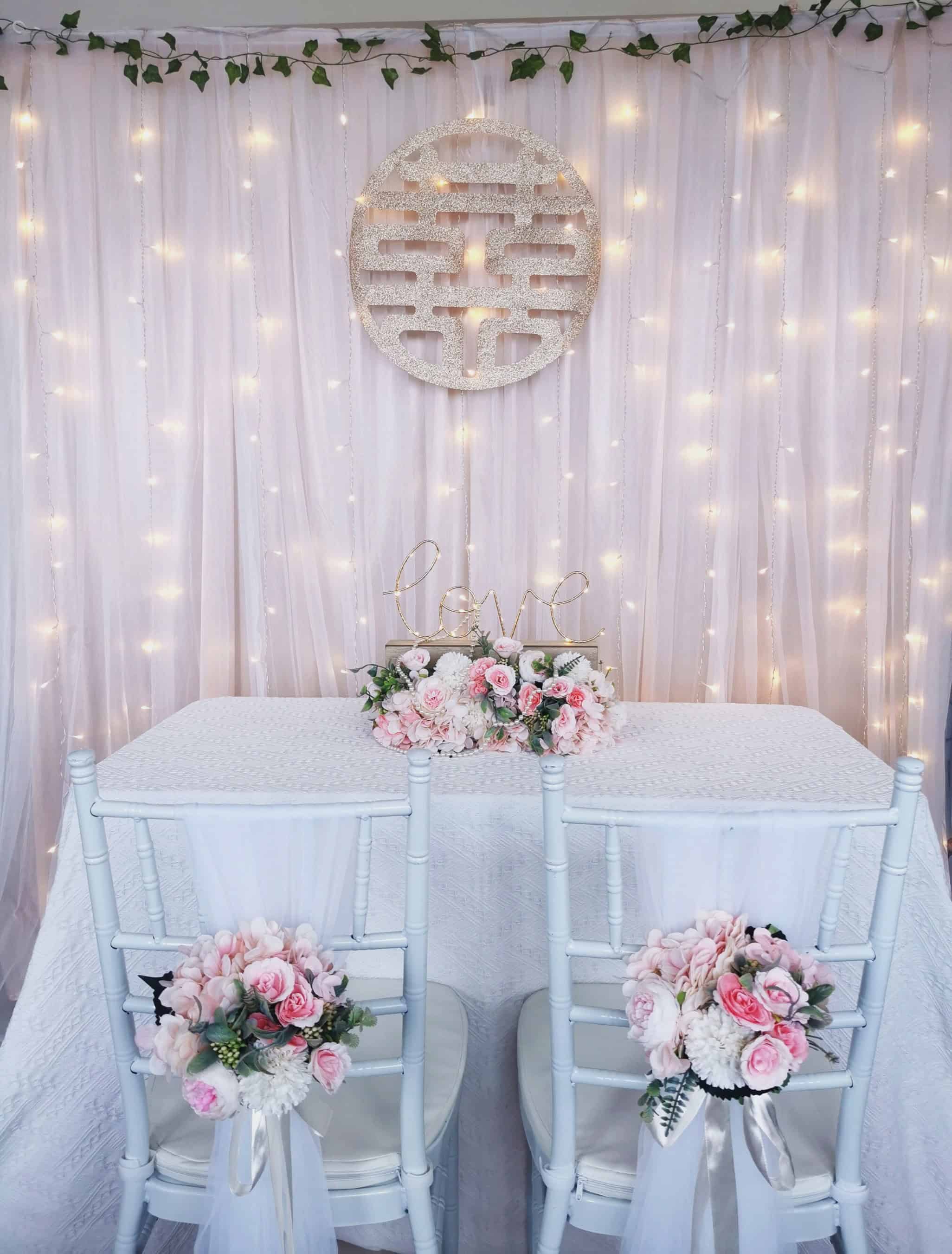 ROM backdrop and table chair décor (design 4)